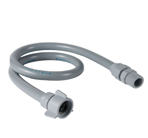 FLEXIBLE MACHO HEMBRA DE 1/2" GRIS x 30cm GINYPLAST