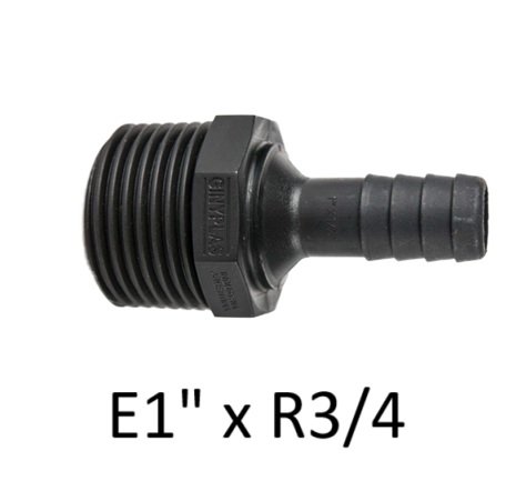 ESPIGA 1" x ROSCA MACHO 3/4” GINYPLAST