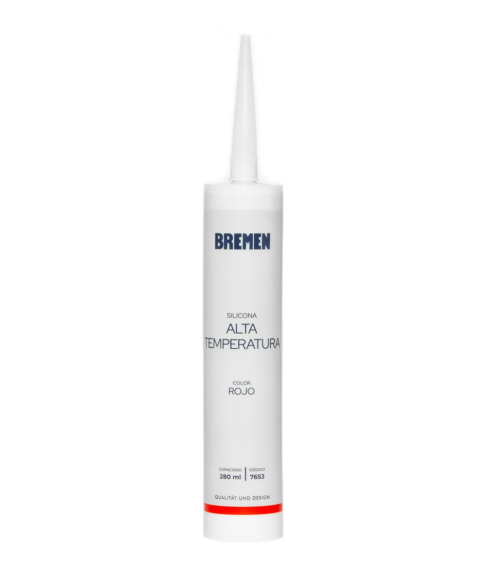 Silicona Alta Temperatura 280ml [Roja] (Caja x 12 Uni) BREMEN