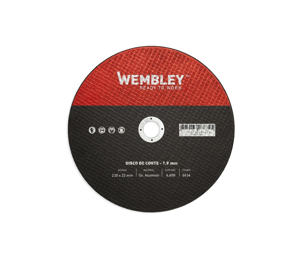 DISCO DE CORTE WEMBLEY® 9" (230x1.9x22mm) OX. ALUMINIO [10 unid] BREMEN