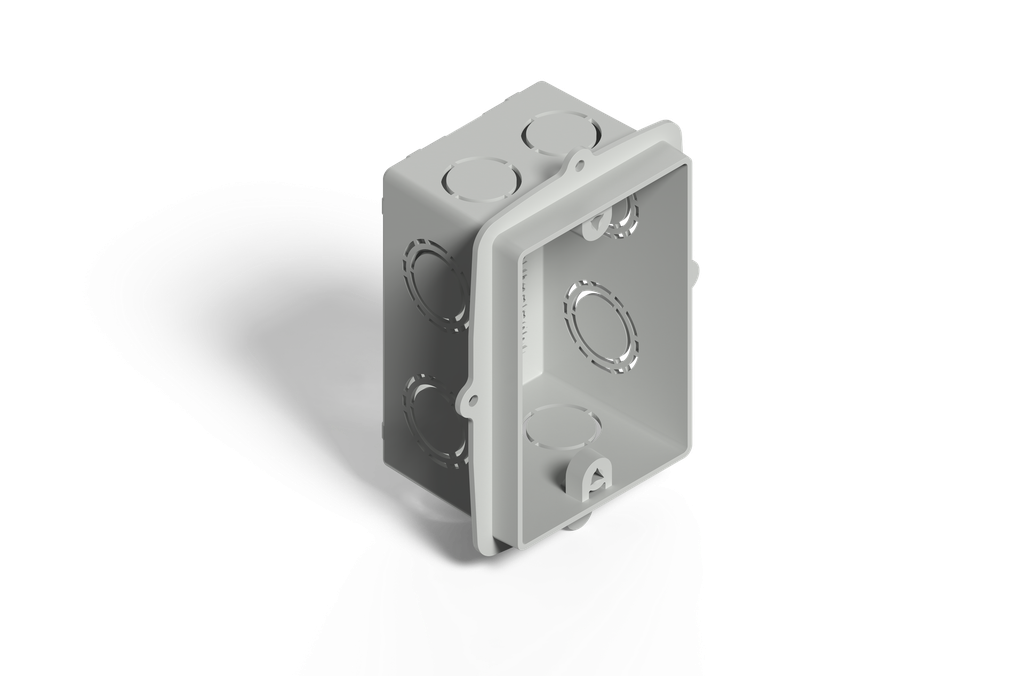 CAJA DE EMBUTIR RECTANGULAR C/OREJA PLASTICA GENROD