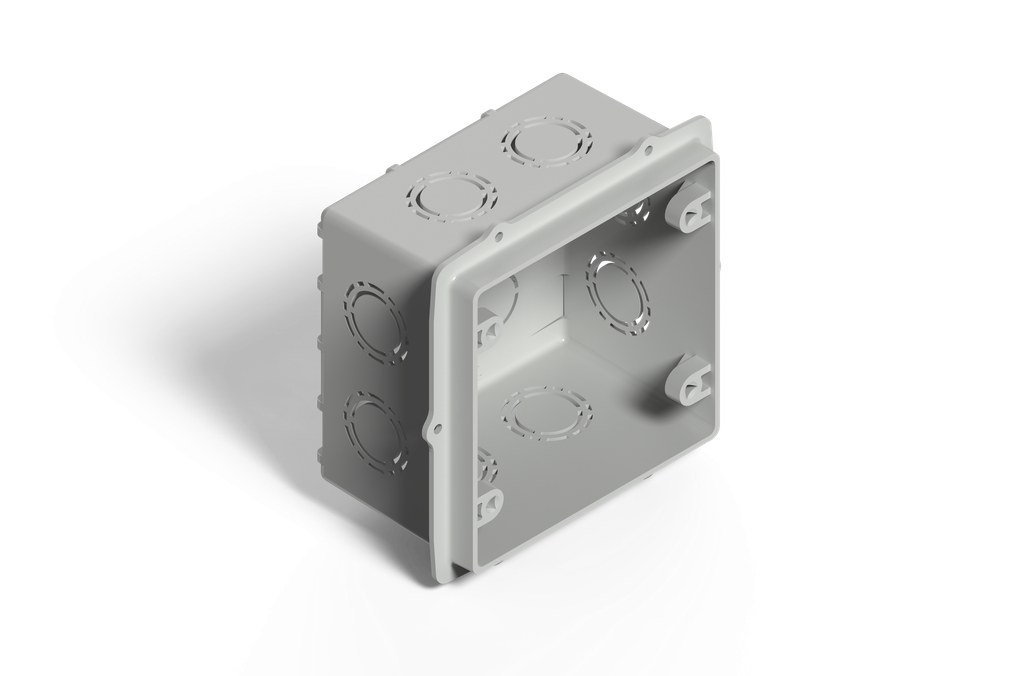 CAJA DE EMBUTIR CUADRADA 10X10 C/OREJA PLASTICA GENROD