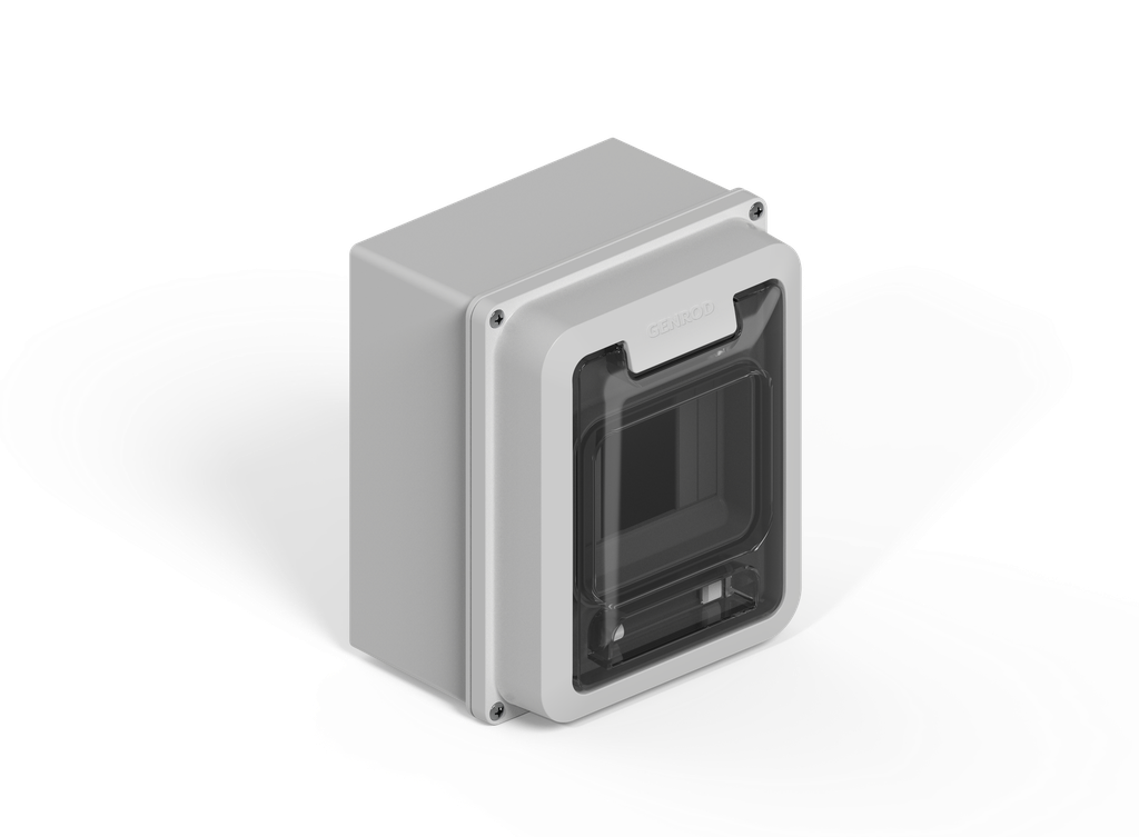 CAJA IP65 P/4 POLOS DIN  - GRIS GENROD