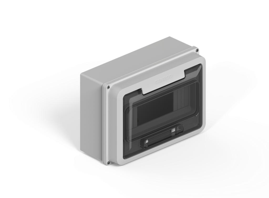CAJA IP65 P/9 POLOS DIN  - GRIS GENROD