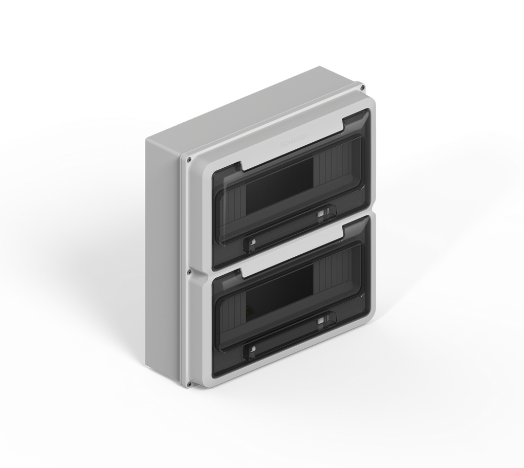 CAJA IP65 P/24 POLOS DIN  - GRIS GENROD