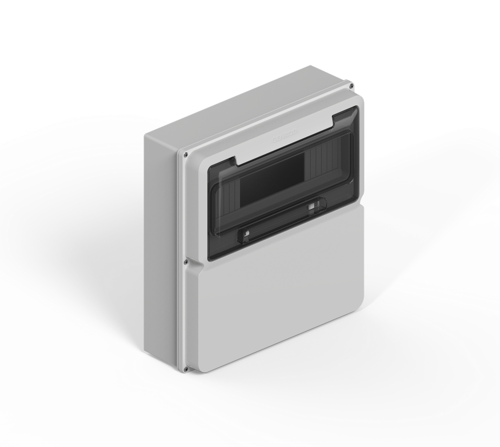 CAJA IP65 P/12 POLOS DIN + UN MODULO CIEGO - GRIS GENROD