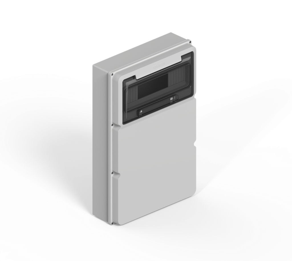 CAJA IP65 P/12 POLOS DIN + DOS MODULOS CIEGOS - GRIS GENROD