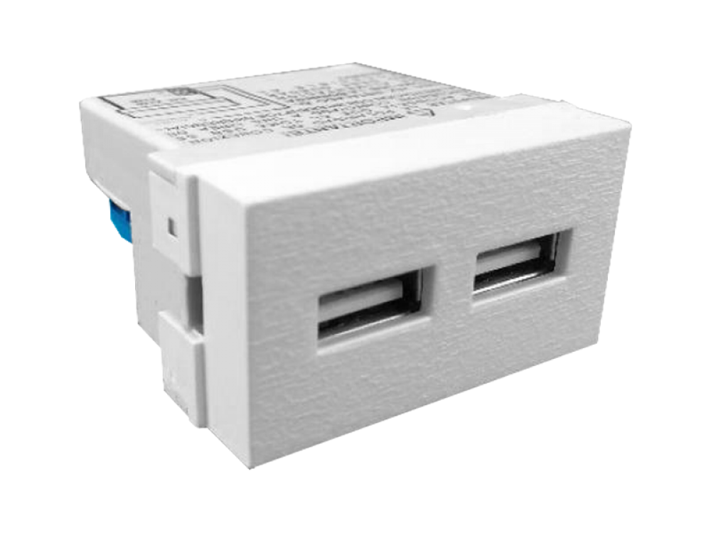 MODULO USB DOBLE 2A BLANCO JELUZ PLATINUM