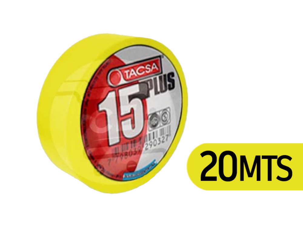 CINTA PVC 20 MTS AMARILLO TACSA