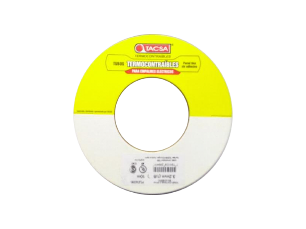 TERMOCONTRAIBLE 5/16" BOBINA X MTS PARACABLE 7,9mm / 3,9mm TACSA