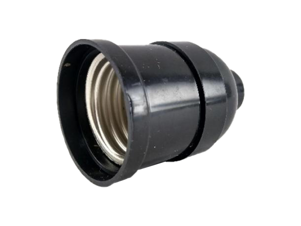 PORTALAMPARA E27 2 PIEZAS PLASTICO NEGRO TREFI