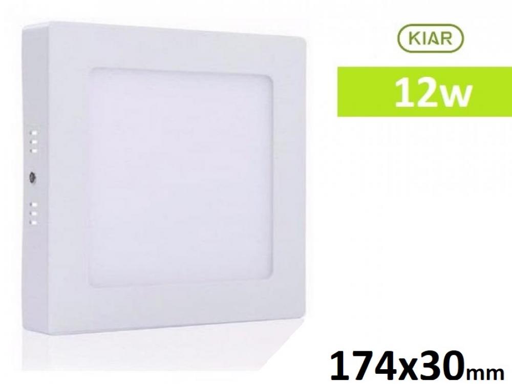 PLAFON LED CUADRADO EXTERIOR 12W LUZ DIA RESILIENTE