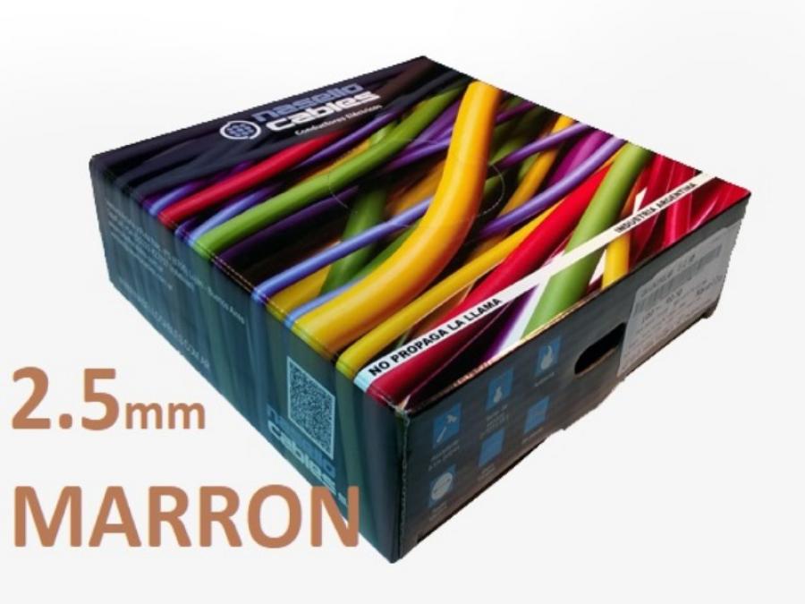 ROLLO CABLE UNIPOLAR 1x 2,5 MARRON NASELLO