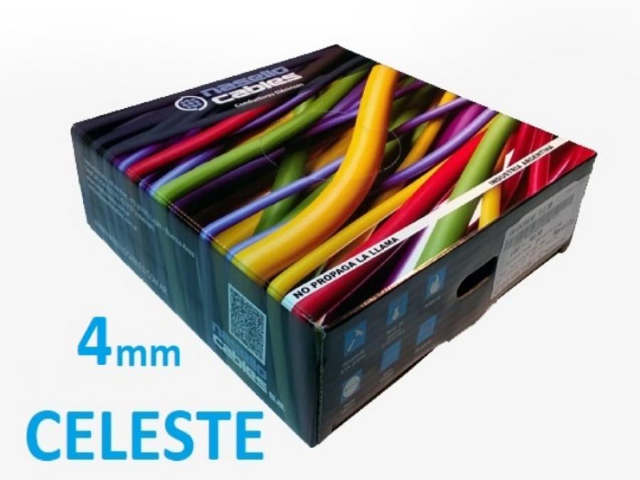 ROLLO CABLE UNIPOLAR 1x 4 CELESTE NASELLO