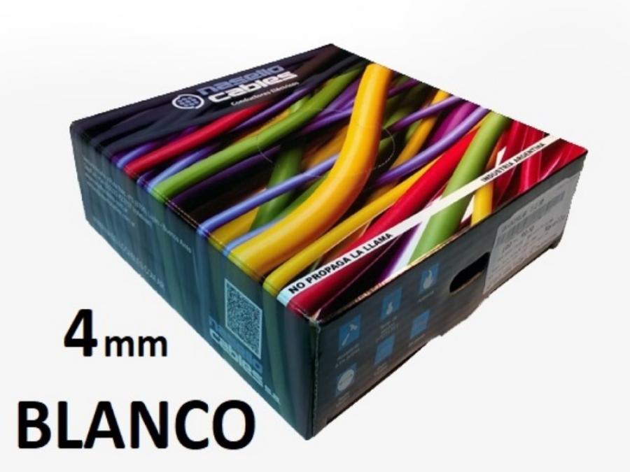 ROLLO CABLE UNIPOLAR 1x 4 BLANCO NASELLO