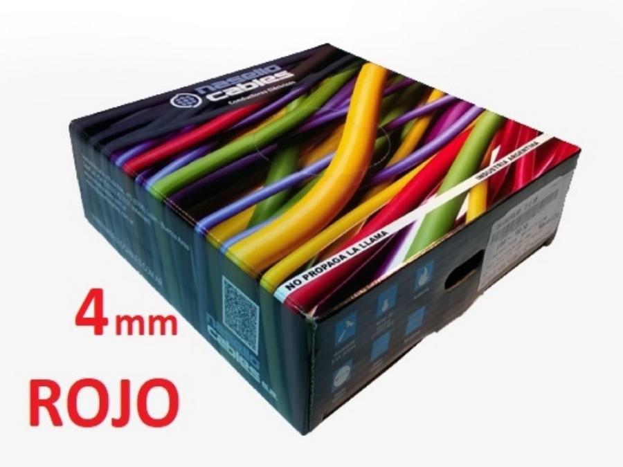ROLLO CABLE UNIPOLAR 1x 4 ROJO NASELLO