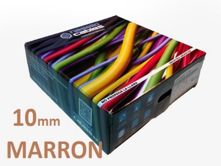 ROLLO CABLE UNIPOLAR 1x 10 MARRON NASELLO
