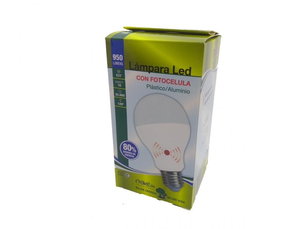 LAMPARA LED CON FOTOCELULA 10W E27 LUZ DIA TBCIN