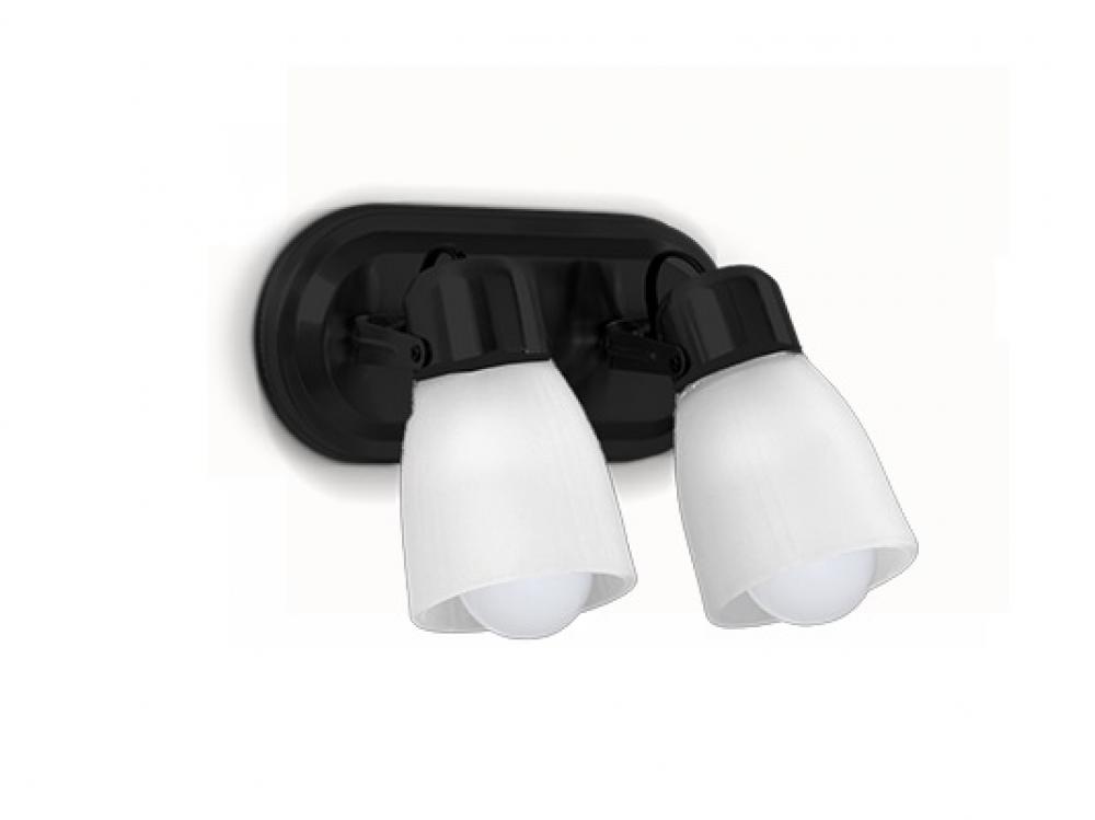 SPOT 2 LUZ BASE OVALO TULIPA POLICAR E27 NEGRO SAN JUSTO