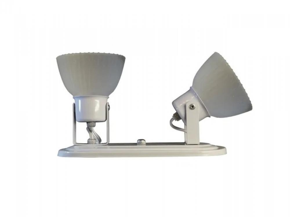 SPOT 2 LUZ BASE OVALO TULIPA VIDRIO E27 BLANCO SAN JUSTO