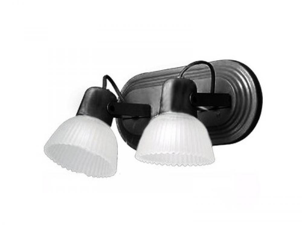 SPOT 2 LUZ BASE OVALO TULIPA VIDRIO E27 NEGRO SAN JUSTO