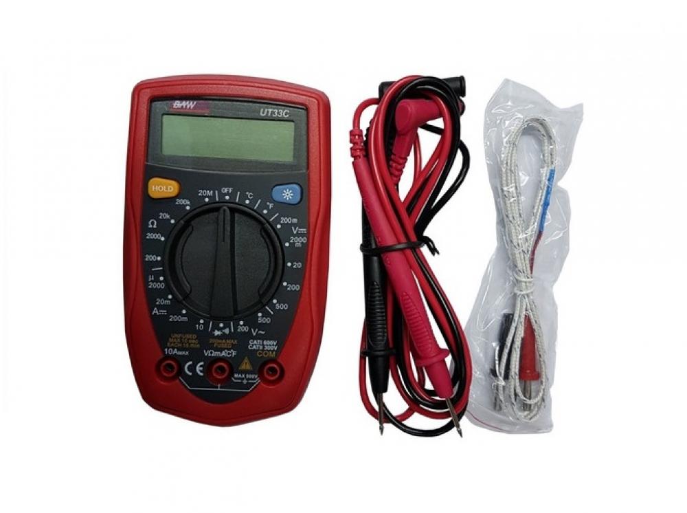 TESTER DIGITAL REFORZADO CON MEDIDOR DE TEMPERATURA Y BUZZER BAW