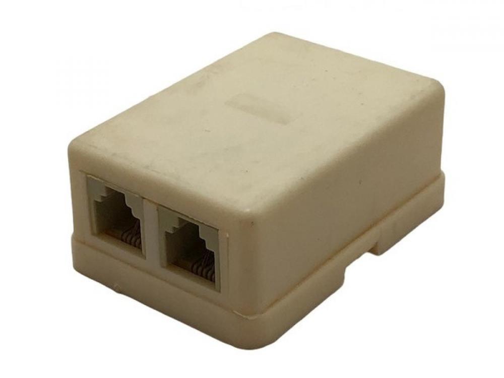 CONECTOR EXTERIORDOBLE TELEFONICO RJ11