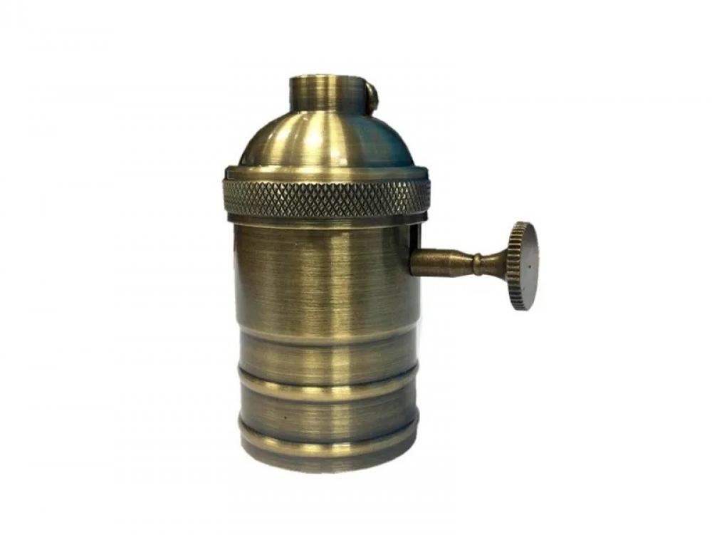 PORTALAMPARA E27 VINTAGE BRONCE CON PERILLA MACROLED