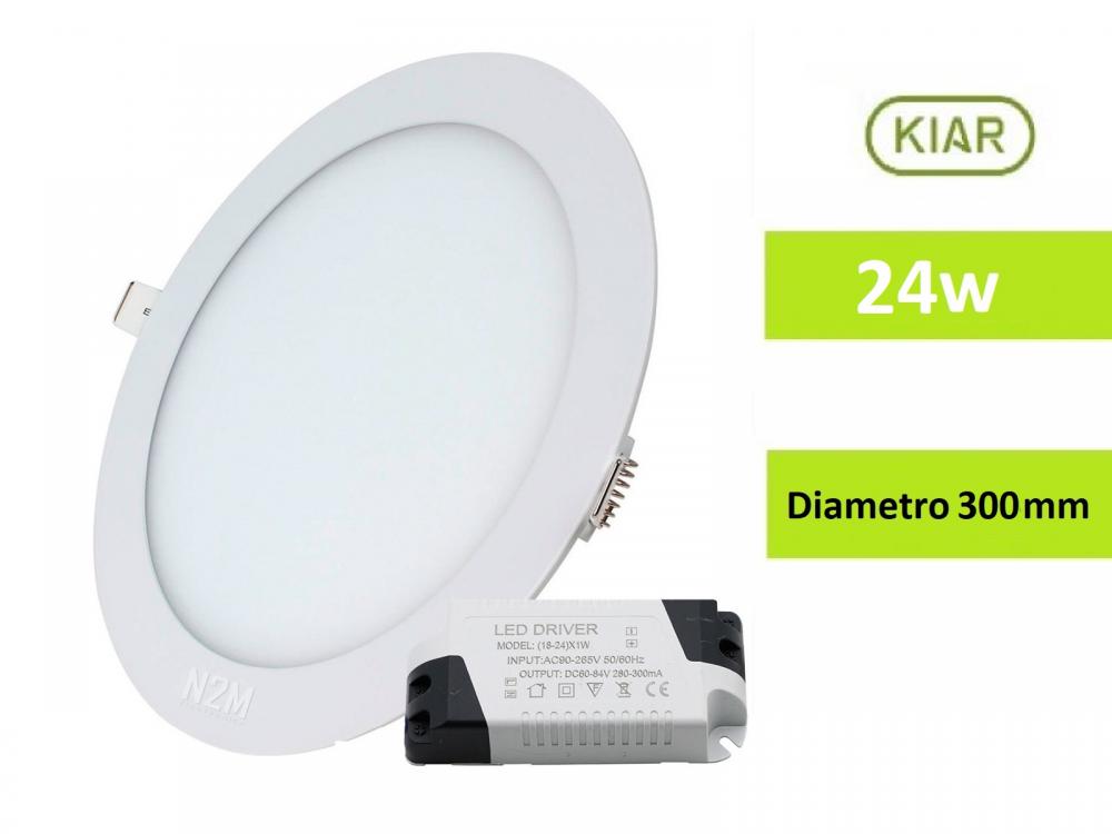 PANEL LED REDONDO EMBUTIR 24W LUZ NEUTRA RESILIENTE