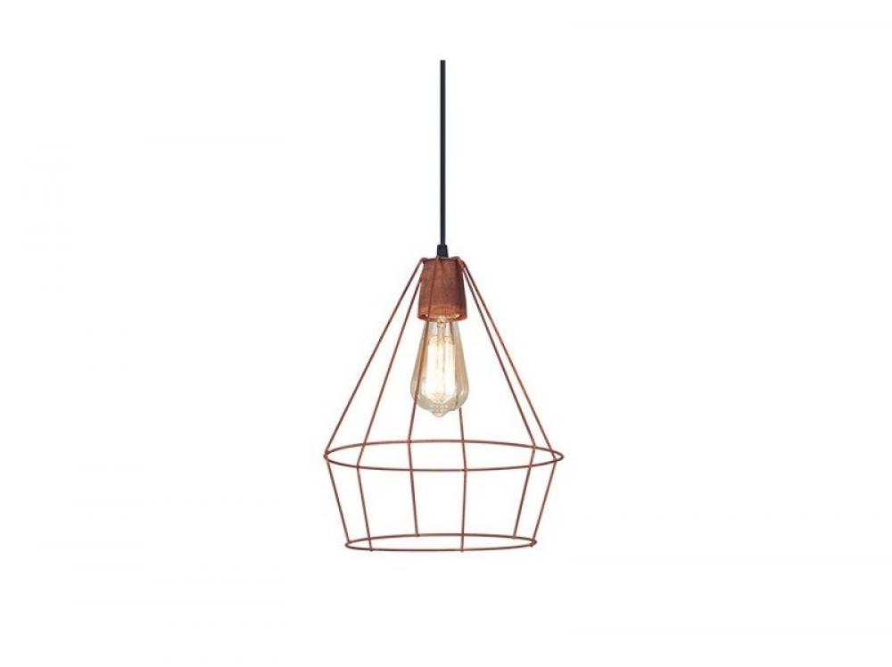 COLGANTE 1 LUZ JAULA DIAMANTE 25X30cm E27 COBRE SAN JUSTO