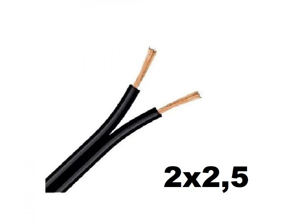ROLLO CABLE PARALELO 2x 2,5 NEGRO WIREFLEX
