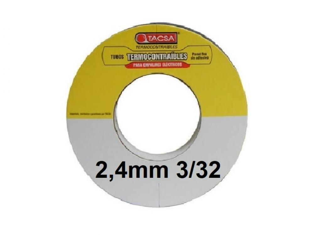 TERMOCONTRAIBLE 3/32" BOBINA X MTS PARACABLE 2,4mm / 1,0mm TACSA
