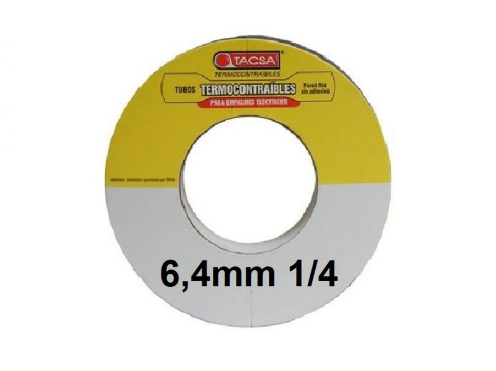 TERMOCONTRAIBLE 1/4" BOBINA X MTS PARACABLE 6,4mm / 3,2mm TACSA
