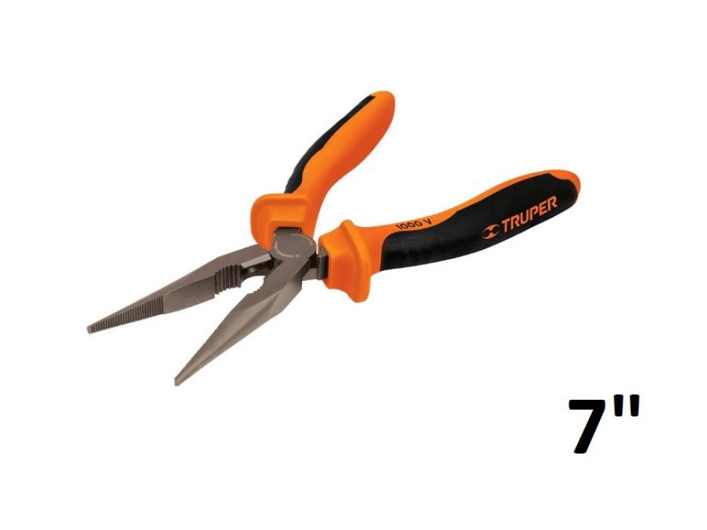 PINZA DE PUNTA 1/2 CAÑA 7" 1000 V TRUPER