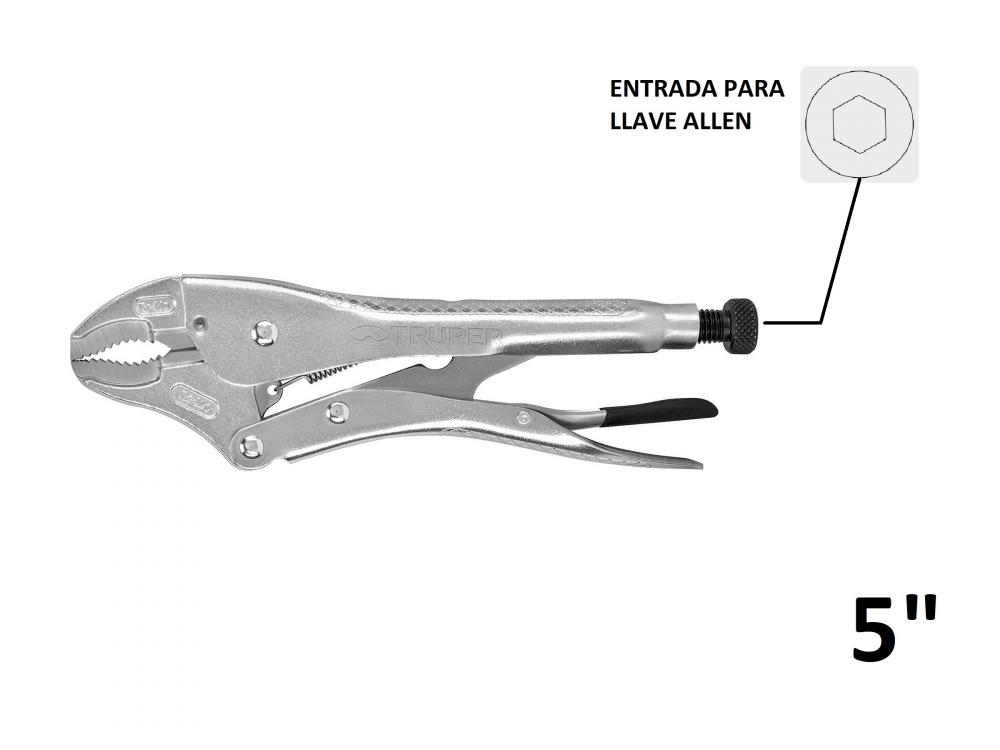 PINZA DE PRESION MORDAZA CURVA 5" TRUPER
