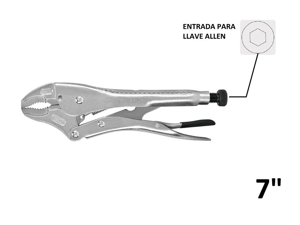 PINZA DE PRESION MORDAZA CURVA 7" TRUPER