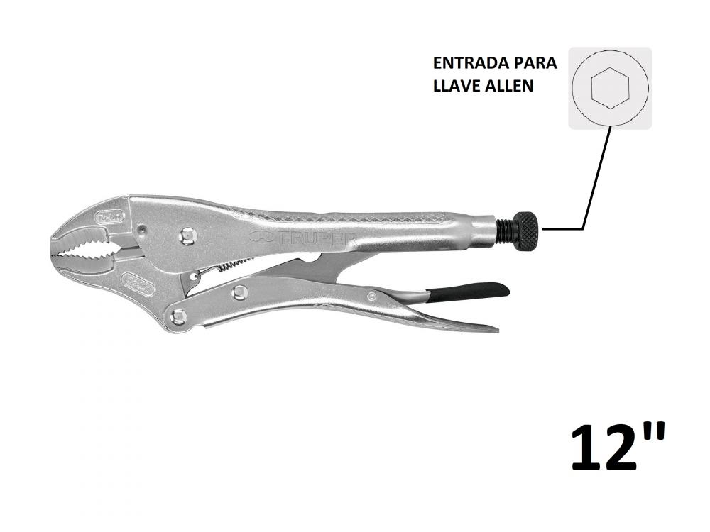 PINZA DE PRESION MORDAZA CURVA 12" TRUPER