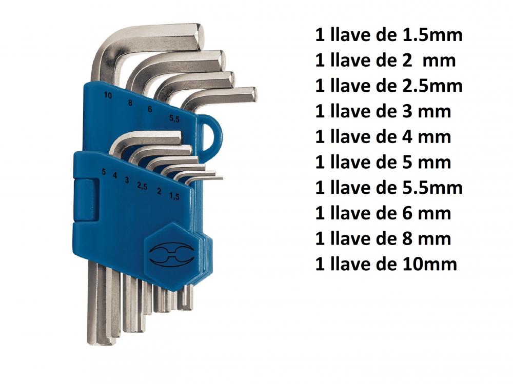 JUEGO DE 10 LLAVES ALLEN MILIMETRICAS TRUPER