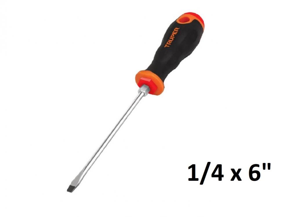 DESTORNILLADOR MANGO CONFORGRIP PLANO 1/4 x 6" PRETUL