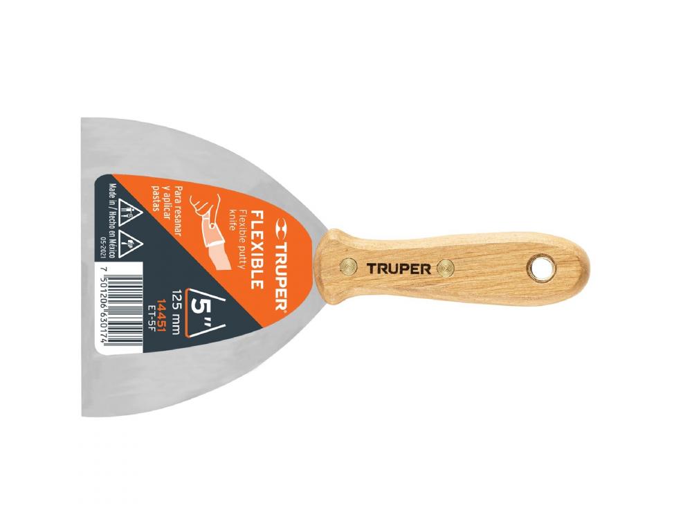 ESPATULA CON MANGO DE MADERA 125mm TRUPER