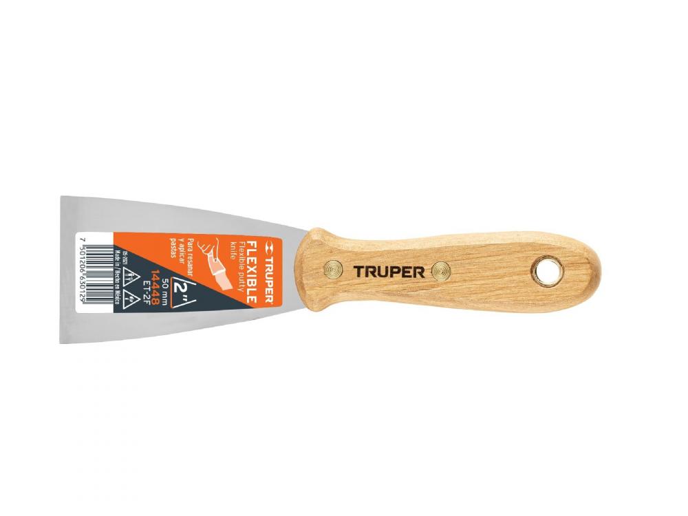 ESPATULA CON MANGO DE MADERA 50mm TRUPER