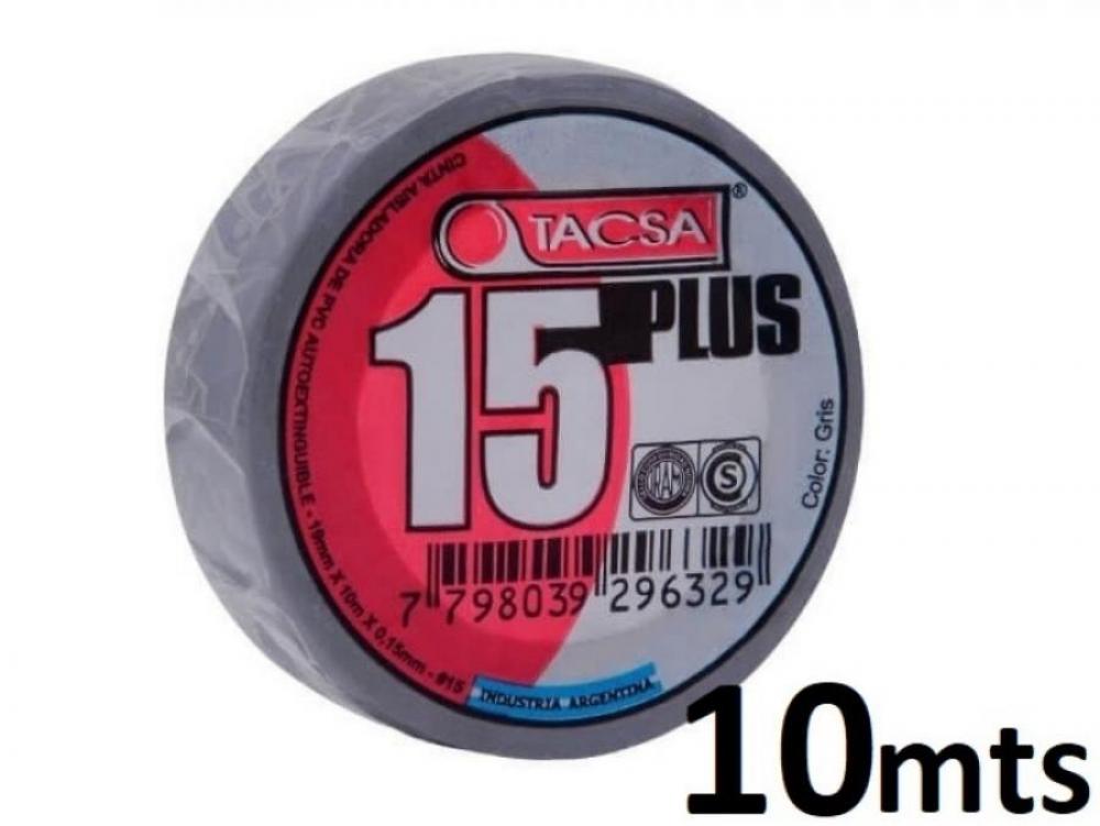 CINTA PVC 10 MTS GRIS TACSA