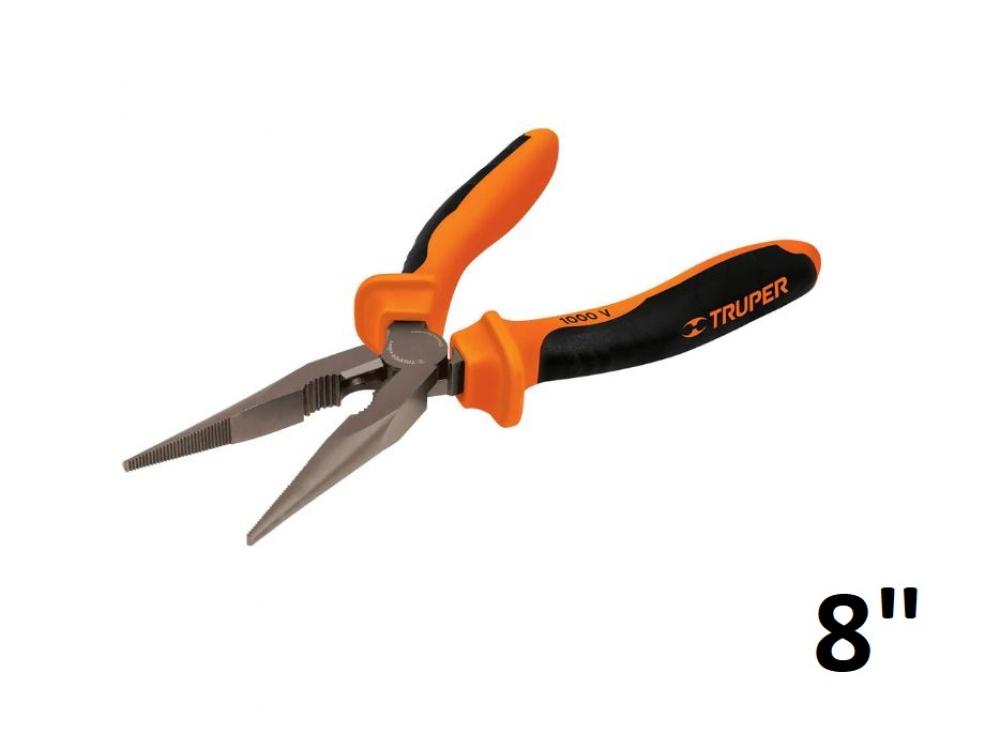 PINZA DE PUNTA 1/2 CAÑA 8" 1000 V TRUPER