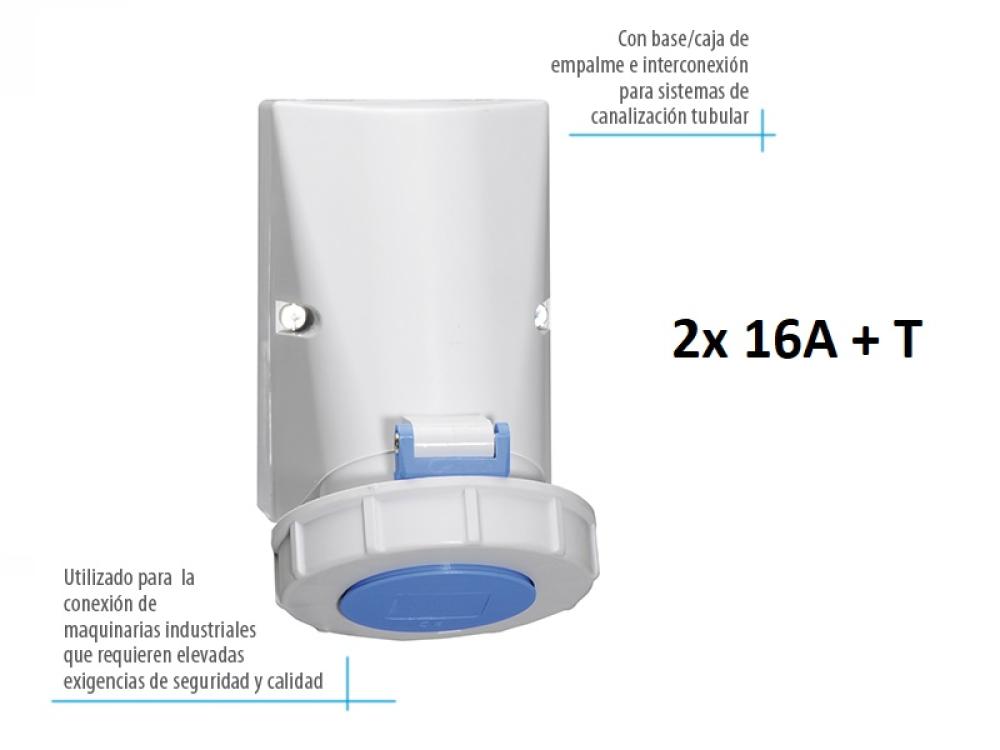 FICHA INDUSTRIAL EMBUTIR HEMBRA 2x 16A + T KALOP
