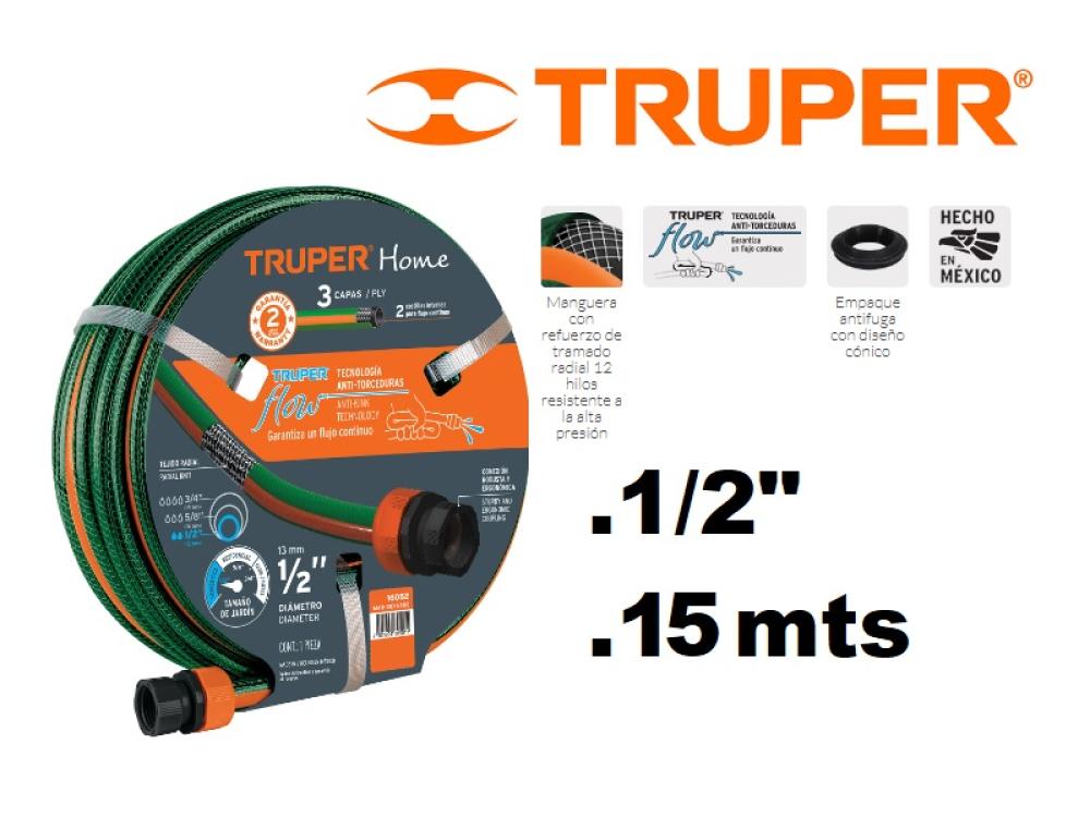 MANGUERA 1/2" TRICAPA 15 METROS TRUPER