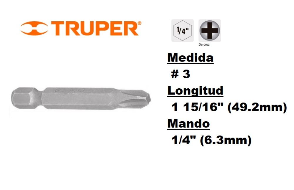 PUNTA N°3 PHILLIPS 1 15/16" LARGO TRUPER