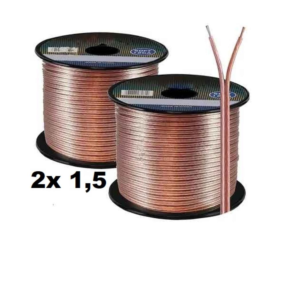 BOBINA CABLE PARALELO 2x 1,5 CRISTAL WIREFLEX