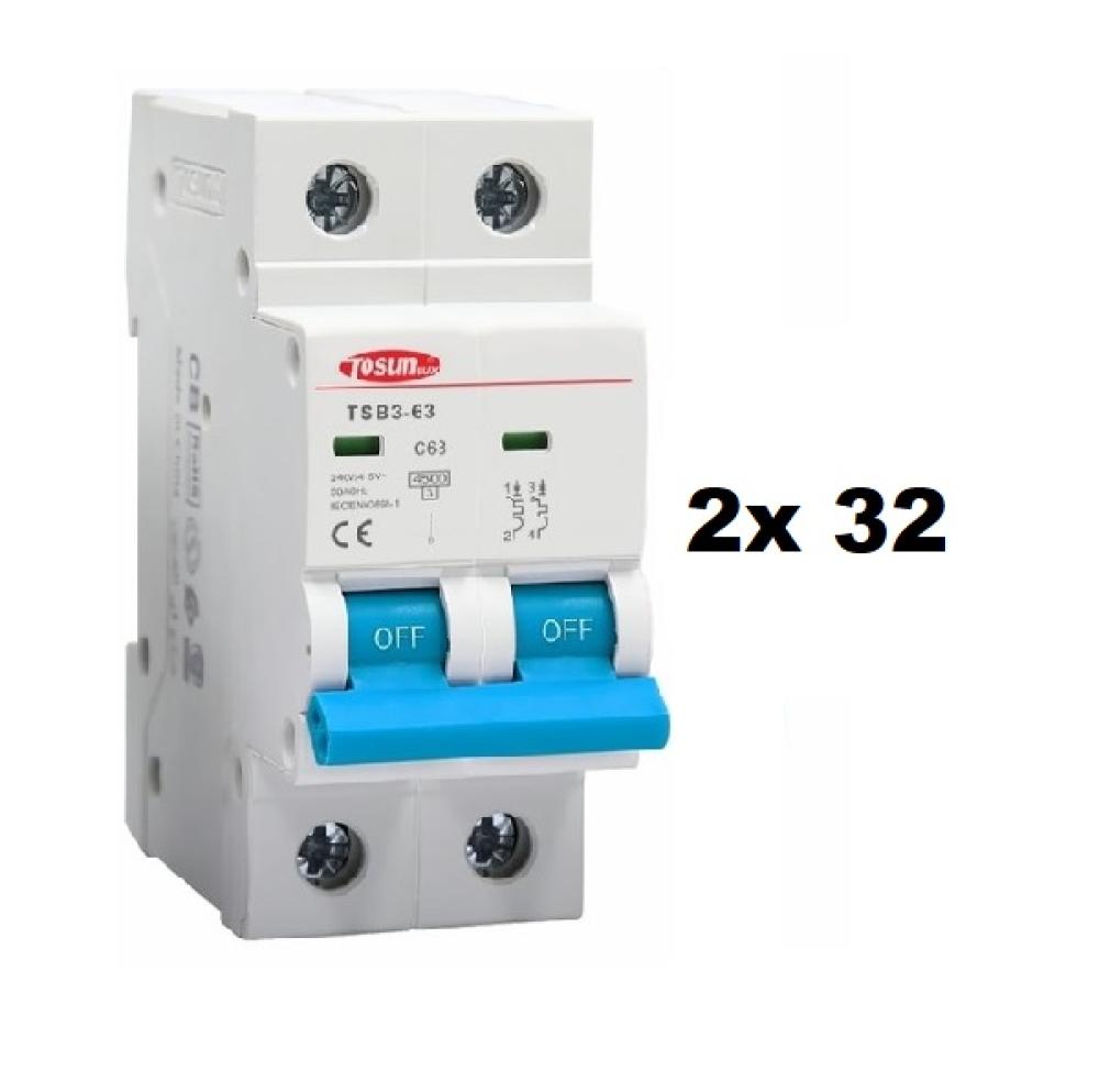 TERMICA BIPOLAR 2x 32A 4,5KA TOSUN