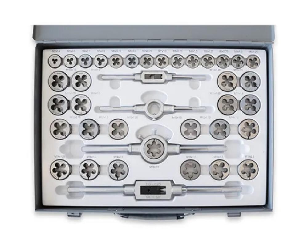 MACHOS & COJINETES en JGO Milimétrico [110 Pzs] Caja Metal BREMEN