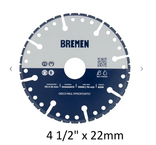 [8199-BREMEN] DISCO DIAM. CORTE VIDRIO ø115mm BREMEN